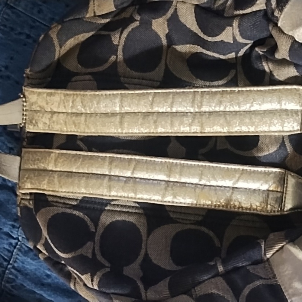 Authentic Coach Denim Backpack With Signature Des… - image 7